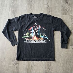 90's Star Wars Prequel Kid's Youth Long Sleeve T-shirt sz Medium